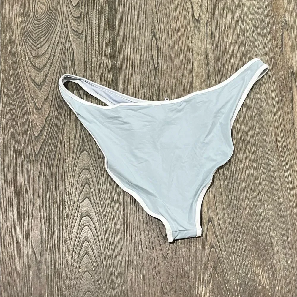 NWT Skims Sporty Zipper Swim Dipped Tanga Bottom Stretch Swimwear Pacific 4X